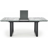 Jedálenský stôl LUKE - 160(200)x90x76 cm - rozkladací - šedý/čierny