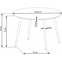 Jedálenský stôl ANDREW - 120x75 cm - čierny/zlatý