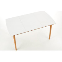 Jedálenský stôl REECE - 90(190)x80x75 cm - rozkladací - biely/dub lefkas