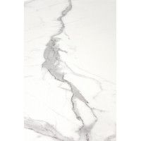 Jedálenský stôl JAMIE - 160(200)x90x76 cm - rozkladací - biely mramor/čierny