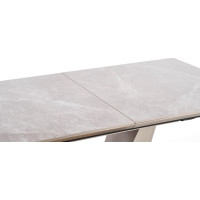 Jedálenský stôl WILL - 160(220)x90x76 cm - rozkladací - svetlo šedý/zlatý