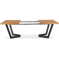 Jedálenský stôl RICCARDO - 160(250)x90x77 cm - rozkladací - dub svetlý/čierny
