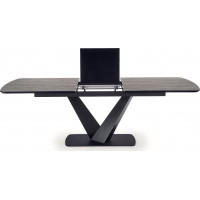 Jedálenský stôl ALESSANDRO - 180(230)x95x76 cm - rozkladací - tmavo šedý/čierny