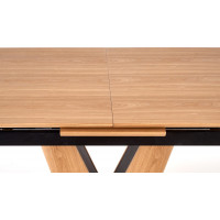 Jedálenský stôl MATTEO - 160(200)x90x77 cm - rozkladací - dub prírodný/čierny