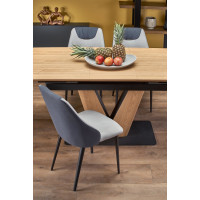 Jedálenský stôl MATTEO - 160(200)x90x77 cm - rozkladací - dub prírodný/čierny