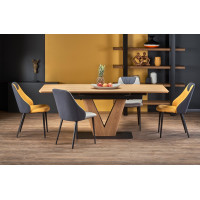 Jedálenský stôl MATTEO - 160(200)x90x77 cm - rozkladací - dub prírodný/čierny