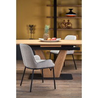 Jedálenský stôl MATTEO - 160(200)x90x77 cm - rozkladací - dub prírodný/čierny