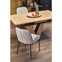 Jedálenský stôl MATTEO - 160(200)x90x77 cm - rozkladací - dub prírodný/čierny