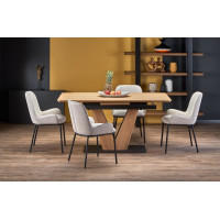 Jedálenský stôl MATTEO - 160(200)x90x77 cm - rozkladací - dub prírodný/čierny