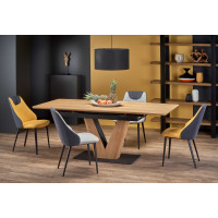 Jedálenský stôl MATTEO - 160(200)x90x77 cm - rozkladací - dub prírodný/čierny