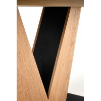 Jedálenský stôl MATTEO - 160(200)x90x77 cm - rozkladací - dub prírodný/čierny