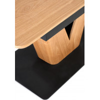 Jedálenský stôl MATTEO - 160(200)x90x77 cm - rozkladací - dub prírodný/čierny