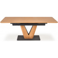 Jedálenský stôl MATTEO - 160(200)x90x77 cm - rozkladací - dub prírodný/čierny