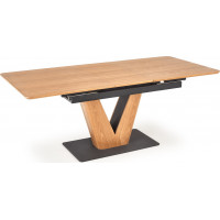 Jedálenský stôl MATTEO - 160(200)x90x77 cm - rozkladací - dub prírodný/čierny