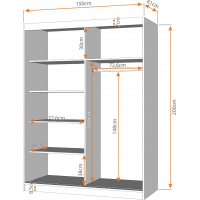 Šatníková skriňa VISION 2 (viac variant)