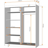 Šatní skříň BREN 160 cm (4 varianty)