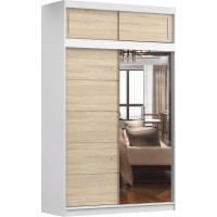 Šatní skříň VICTOR 150 cm - bílá/dub sonoma (2 varianty)