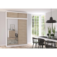 Šatní skříň VICTOR 150 cm - bílá/dub sonoma (2 varianty)
