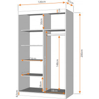 Šatní skříň NORA 2 (4 varianty)