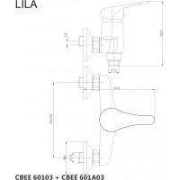 Sprchová nástenná batéria LILA - chrómová