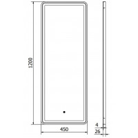 Obdĺžnikové zrkadlo MEXEN CORO 45x120 cm - s LED podsvietením a vyhrievaním, 9817-045-120-611-70