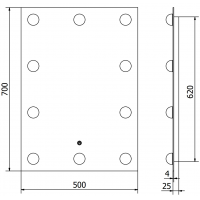 Obdĺžnikové zrkadlo MEXEN DONA 50x70 cm - s LED podsvietením a vyhrievaním, 9818-050-070-611-00