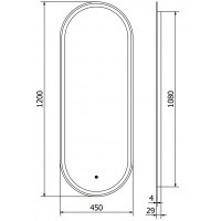 Oválne zrkadlo MEXEN BONO 45x120 cm - s LED podsvietením a vyhrievaním, 9816-045-120-611-00