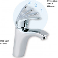 Kuchynská drezová batéria SONÁTA - rovné ramienko 21 cm - chrómová