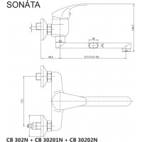 Kuchynská drezová batéria SONÁTA - ramienko 16 cm - chrómová