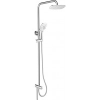 Sprchová súprava - hranatá hlavica 25,5x19 cm - biela/chrómová