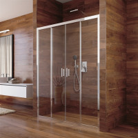 Sprchové dvere Lima - štvordielne, posuvné - chróm / sklo Číre