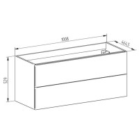 Koupelnová skříňka s keramickým umyvadlem AIRA 101 cm