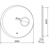 Okrúhle zrkadlo MEXEN ELLA 60 cm - s LED podsvietením, zväčšovacou lupou a vyhrievaním, 9811-060-060-611-00