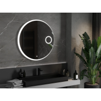 Okrúhle zrkadlo MEXEN ELLA 90 cm - s LED podsvietením, zväčšovacou lupou a vyhrievaním, 9811-090-090-611-00
