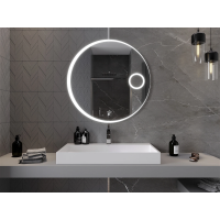 Okrúhle zrkadlo MEXEN ELLA 90 cm - s LED podsvietením, zväčšovacou lupou a vyhrievaním, 9811-090-090-611-00