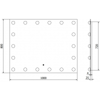 Obdĺžnikové zrkadlo MEXEN DONA 100x80 cm - s LED podsvietením a vyhrievaním, 9818-100-080-611-00