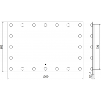 Obdĺžnikové zrkadlo MEXEN DONA 120x80 cm - s LED podsvietením a vyhrievaním, 9818-120-080-611-00