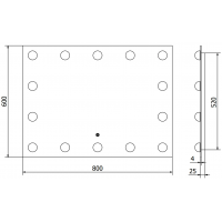 Obdĺžnikové zrkadlo MEXEN DONA 80x60 cm - s LED podsvietením a vyhrievaním, 9818-080-060-611-00