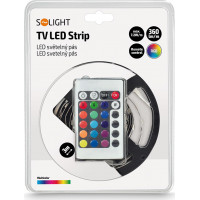 LED svetelný pás, RGB, 3m, sada s 12V adaptérom a diaľk. ovládačom, 7,2W/m, IP20