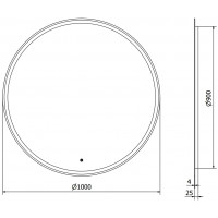 Okrúhle zrkadlo MEXEN GOBI 100 cm - s LED podsvietením a vyhrievaním, 9801-100-100-611-00