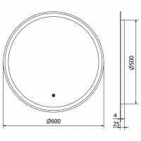 Okrúhle zrkadlo MEXEN GOBI 60 cm - s LED podsvietením a vyhrievaním, 9801-060-060-611-00