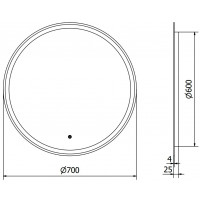 Okrúhle zrkadlo MEXEN GOBI 70 cm - s LED podsvietením a vyhrievaním, 9801-070-070-611-00