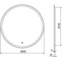 Okrúhle zrkadlo MEXEN GOBI 80 cm - s LED podsvietením a vyhrievaním, 9801-080-080-611-00
