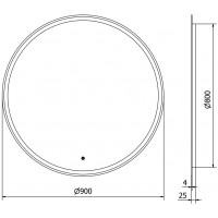 Okrúhle zrkadlo MEXEN GOBI 90 cm - s LED podsvietením a vyhrievaním, 9801-090-090-611-00