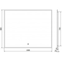 Obdĺžnikové zrkadlo MEXEN ERMA 100x80 cm - s LED podsvietením a vyhrievaním, 9814-100-080-611-70