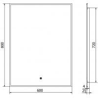 Obdĺžnikové zrkadlo MEXEN ERMA 60x80 cm - s LED podsvietením a vyhrievaním, 9814-060-080-611-70