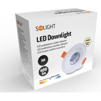 LED podhľadové svetlo bodové, 5W, 400lm, 4000K, okrúhle, biele