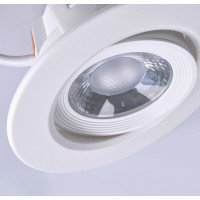 LED podhľadové svetlo bodové, 9W, 720lm, 3000K, okrúhle, biele