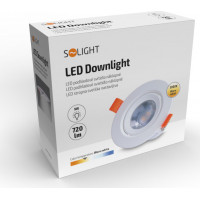 LED podhľadové svetlo bodové, 9W, 720lm, 3000K, okrúhle, biele