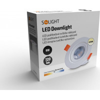 LED podhľadové svetlo bodové, 9W, 720lm, 4000K, okrúhle, biele